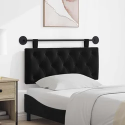 vidaXL Visoki naslon za glavo Črna 110 x 55 x 7 cm Žamet