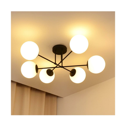 Plafonski luster MOON 6xE27/15W/230V, crne boje