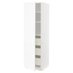METOD / MAXIMERA Visoki element s fiokama, bela Enköping/bela im. drveta, 60x60x200 cm