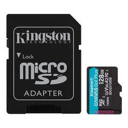 Micro SD Card + adapter 128GB KINGSTON Canvas Go! Plus SDCG3/128GB V30, A2