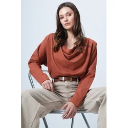 Trend Alacati Stili Ženska bluza dugih rukava Alc-X13126, Narandžasta