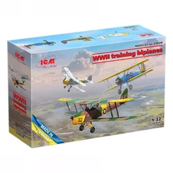 Model Kit Aircraft - WWII Training Biplanes (BĂĽcker BĂĽ 131D, DH.82A Tiger Moth, Stearman PT-17) 1:32