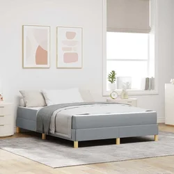 Vidaxl Postelja z vzmetnico Taupe, rjava 140 x 200 cm