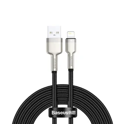 BASEUS Kabel Cafule Series Metal Data USB-A – iPhone Lightning 2,4 A, 1 m – črn