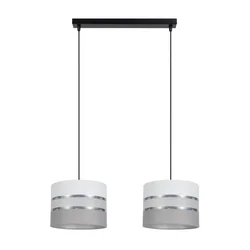 Luster na sajli CORAL 2xE27/60W/230V bela/siva