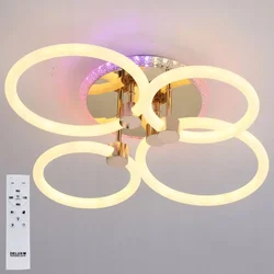 DE Moderna RGB viseča stropna svetilka, LED stropni lestenec, daljinski upravljalnik, 65 W