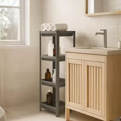 Aberto Design Plastična višenamenska polica, 36x23x102cm, Sivi