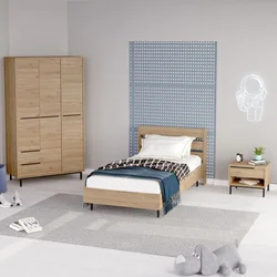 Hanah Home Komplet spavaća soba za tinejdžere ON23-S, Hrast