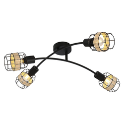 Rabalux Indiana, metal plafonjera, sa natural waven decor E14 4x