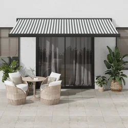 Tenda na uvlačenje antracit-bijela 4x3 m od tkanine i aluminija