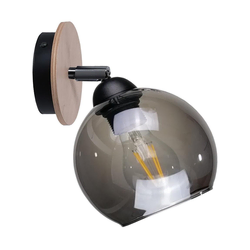 Zidno spot svetlo UNO WOOD 1xE27/60W/230V crna/braon