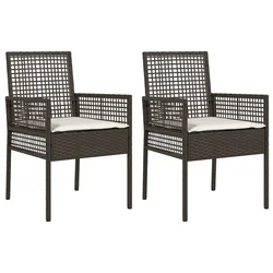 Vidaxl Vrtni Stol z blazino 2 szt. Rjava 55 x 53 x 85 cm poli ratan