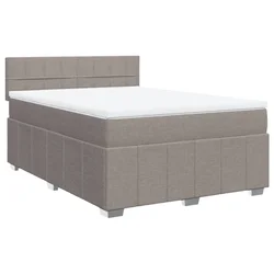 Vidaxl Box spring postelja z vzmetnico taupe 160x200 cm blago