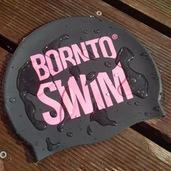 Borntoswim classic silicone swimming cap black/pink