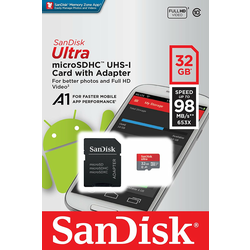 SanDisk MK Ultra Android microSDHC 32GB + SD Adapter + Memory Zone App 98MB/s