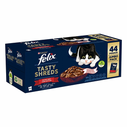 Felix Tasty Shreds vrećice 44 x 80 g - Raznolikost okusa sa sela