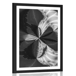 Plakat s paspartujem umetniška abstrakcija v črnobeli varianti - 40x60 no frame