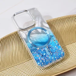 Maska Magsafe Glitter za iPhone 15 Pro 6.1 plava