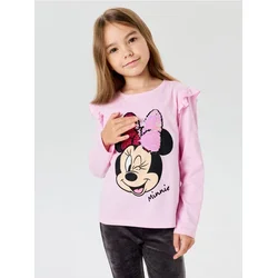 Sinsay - Pamučna majica sa aplikacijom od šljokica Minnie Mouse - pastelno roze