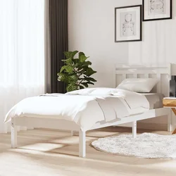 Vidaxl Posteljni okvir bel iz borovine 100x200 cm