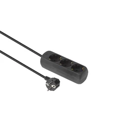 shumee MicroConnect 3-polna Schuko vtičnica 1,5 m črne barve
