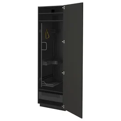 METOD / KNIVSHULT Visoki element-ostava, Crnosiva/Nickebo boja antracita, mat, 60x60x200 cm