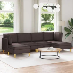 Modularni set sofe sa skladištem 6 pcs Tamno smeđa Tkanina