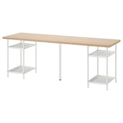 LAGKAPTEN / SPÄND Radni sto, belo b. hrastovina/bela, 200x60 cm