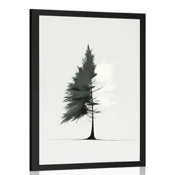 Plakat minimalistično igličasto drevo - 40x60 silver
