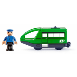 Woody sodobno električno vozilo z voznikom, zeleno