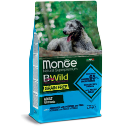 Monge BWild Grain Free Dog All Breeds Adult Anchovies With Potatoes And Peas - 12 kg