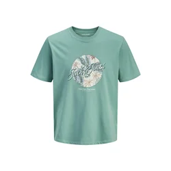 JACK & JONES Majica JJHonolulu smaragd/meta/jelka/bela