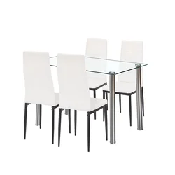 Jedilni set Mateo 4+1 belo-črna