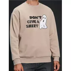 Sinsay - Dukserica crewneck Halloween - BEŽ
