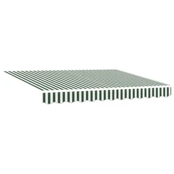 Skrovita tenda Zelena i bijela 300 x 250 cm Poliester i čelik