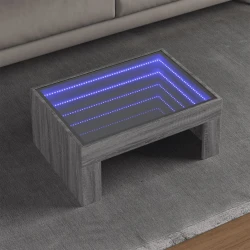 Stolić s beskonačnim LED svjetlima boja hrasta 70x50x30 cm