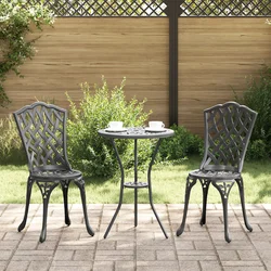 Bistro set za vrt 3 kom. Crna Aluminij
