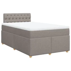 Vidaxl Box spring postelja z vzmetnico taupe 120x200 cm blago