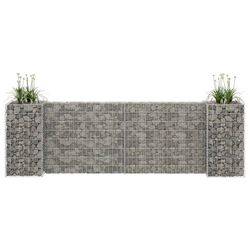 Gabionska sadilica u H-obliku od čelične žice 260 x 40 x 80 cm