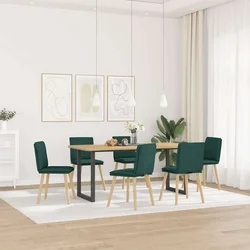 Blagovaonske stolice od tkanine 6 kom tamnozelene
