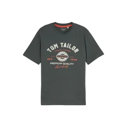 TOM TAILOR Majica temno siva / rdeča / bela