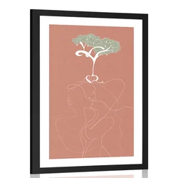 Plakat s paspartujem korenine ljubezni - 60x90 black