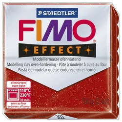 Modelirna masa FIMO Effect za termalno obdelavo - 56 g - Svetlikajoča rdeča