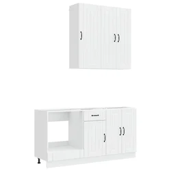 vidaXL Set omar s predalom 5 pcs Visoko sijajna bela Konstruiran les