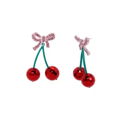 Betsey Johnson Uhani Sweetheart žad/eozin/rdeča