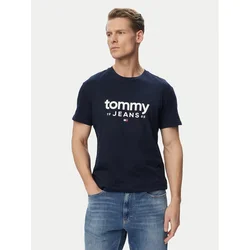 Tommy Jeans Majica Logo Graphic Slim  mornarska / rdeča / bela