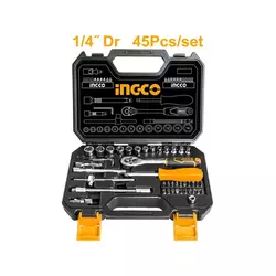 Ingco 45-delni set nasadnih ključeva 1/4 HKTS14451