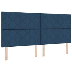 LED Box Spring Krevet s uzglavljem Plava 200 x 200 cm tkanina
