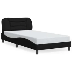Vidaxl Posteljni okvir brez vzmetnice Hvar črn 100x200 cm blago