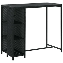 Barski stol sa stalkom za pohranu crni 120x60x110 cm poliratan